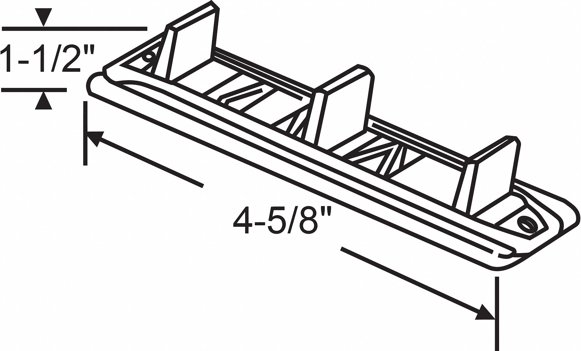 DOOR FLOOR GUIDE,NYLON/STEEL,4-5/8