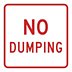 Square No Dumping Signs