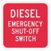 Square Diesel Emergency Shut-Off Switch Signs