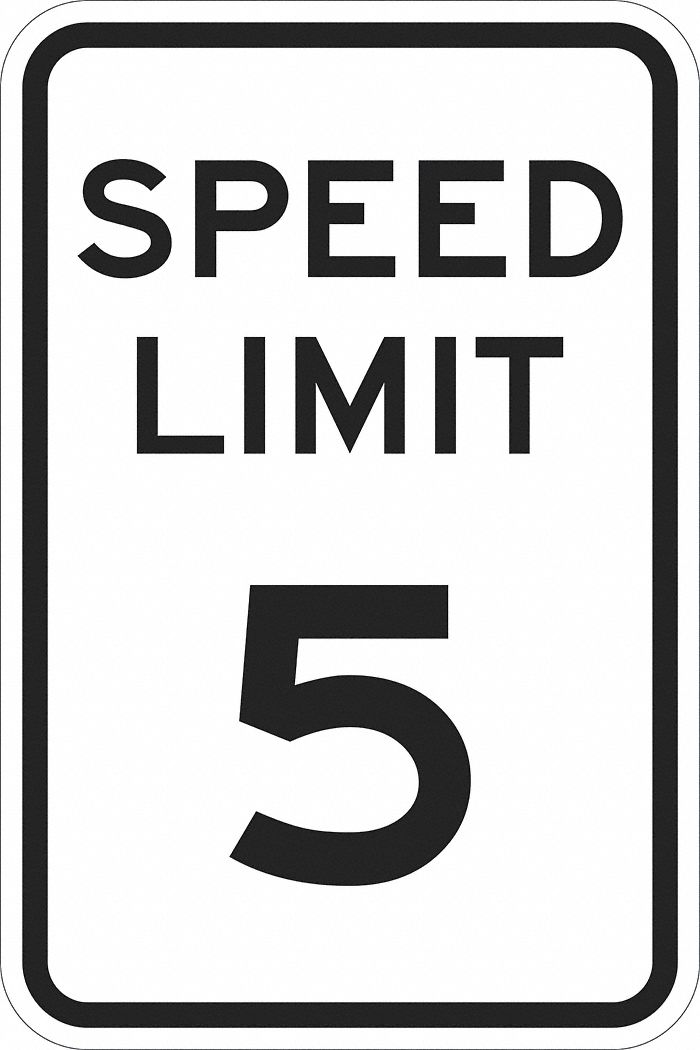 Traffic Sign: 24 in x 18 in Nominal Sign Size, Aluminum, 0.080 in Thick, R2-1 MUTCD, Engineer