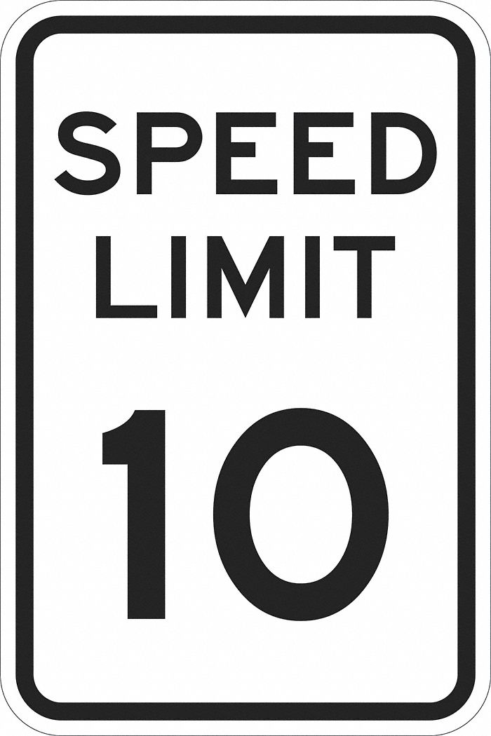 Traffic Sign: 18 in x 12 in Nominal Sign Size, Aluminum, 0.063 in Thick, R2-1 MUTCD, Diamond