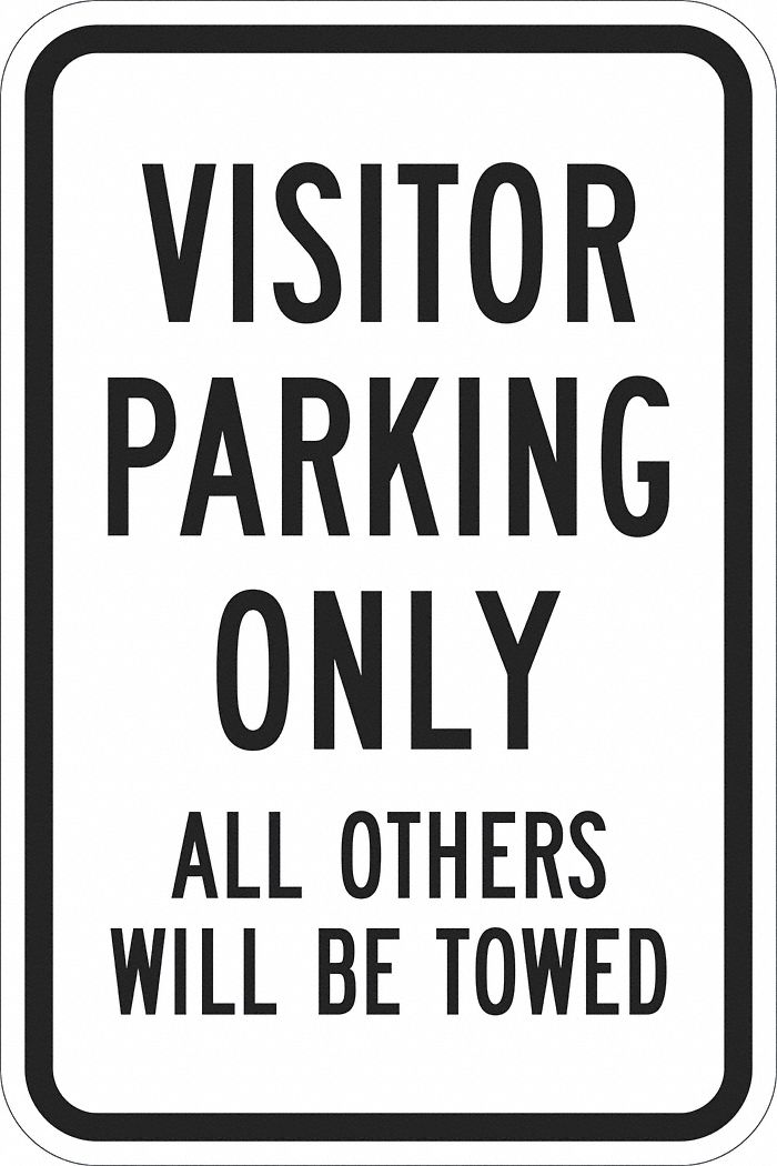 Parking Sign: 18 in x 12 in Nominal Sign Size, Aluminum, 0.063 in, Diamond