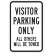 Visitor Parking Only All Others Will Be Towed Signs