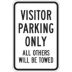 Visitor Parking Only All Others Will Be Towed Signs