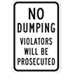 No Dumping Violators Will Be Prosecuted Signs image