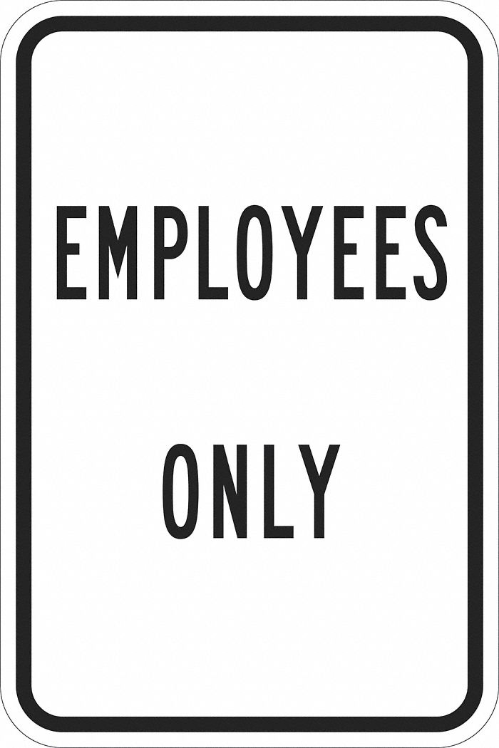 Reflective  Employees & Visitors  Sign: Aluminum, Mounting Holes Sign Mounting, Diamond Grade