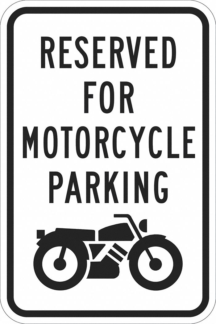 Parking Sign: 18 in x 12 in Nominal Sign Size, Aluminum, 0.063 in, Engineer