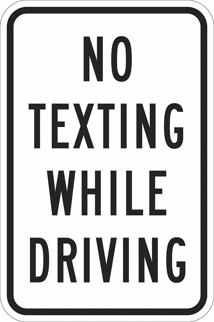Facility Sign: 18 in x 12 in Nominal Sign Size, Aluminum, 0.063 in, Diamond, Black
