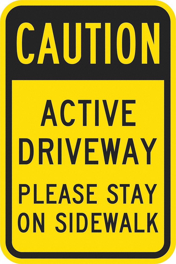 Warning Sign: 18 in x 12 in Nominal Sign Size, Aluminum, 0.063 in, High Intensity Prismatic