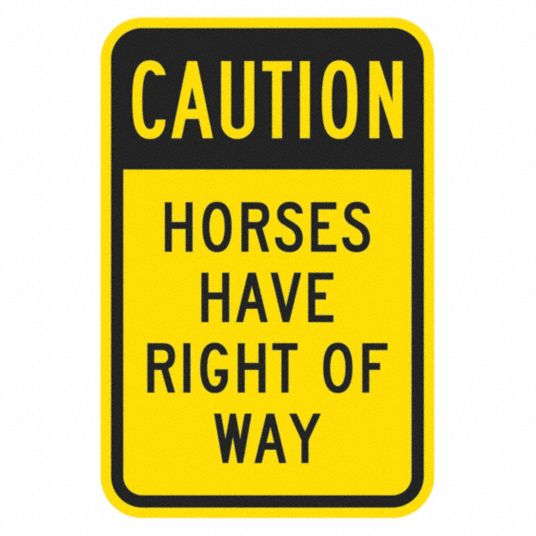 LYLE Horse Crossing Traffic Sign, Sign Legend Caution Horses Have Right ...