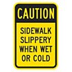 Caution: Sidewalk May Be Slippery Signs image