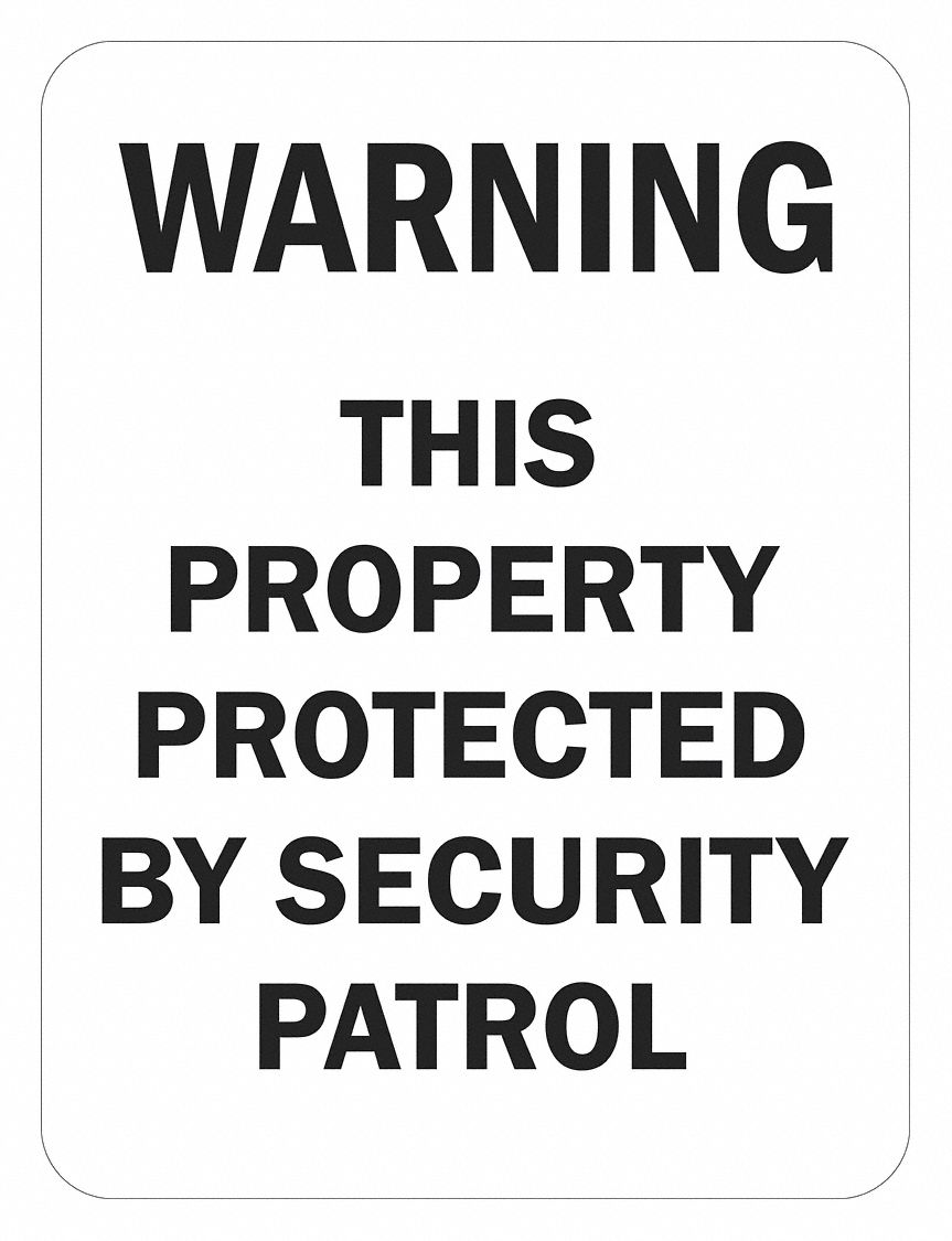 Reflective Surveillance Warning Sign: Aluminum, Mounting Holes Sign Mounting, 0.063 in Thick