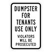 Dumpster For Tenants Use Only Violators Will Be Prosecuted Signs image