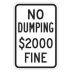 No Dumping $2000 Fine Signs