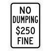 No Dumping $250 Fine Signs image
