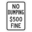 No Dumping $500 Fine Signs image