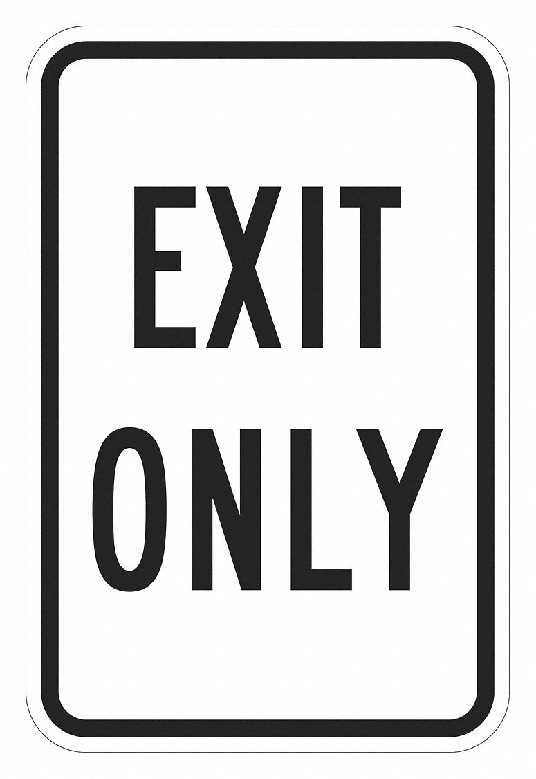 Exit Sign: 18 in x 12 in Nominal Sign Size, Aluminum, 0.063 in, R7-68 MUTCD