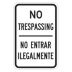 No Trespassing No Entrar Ilegalmente Signs