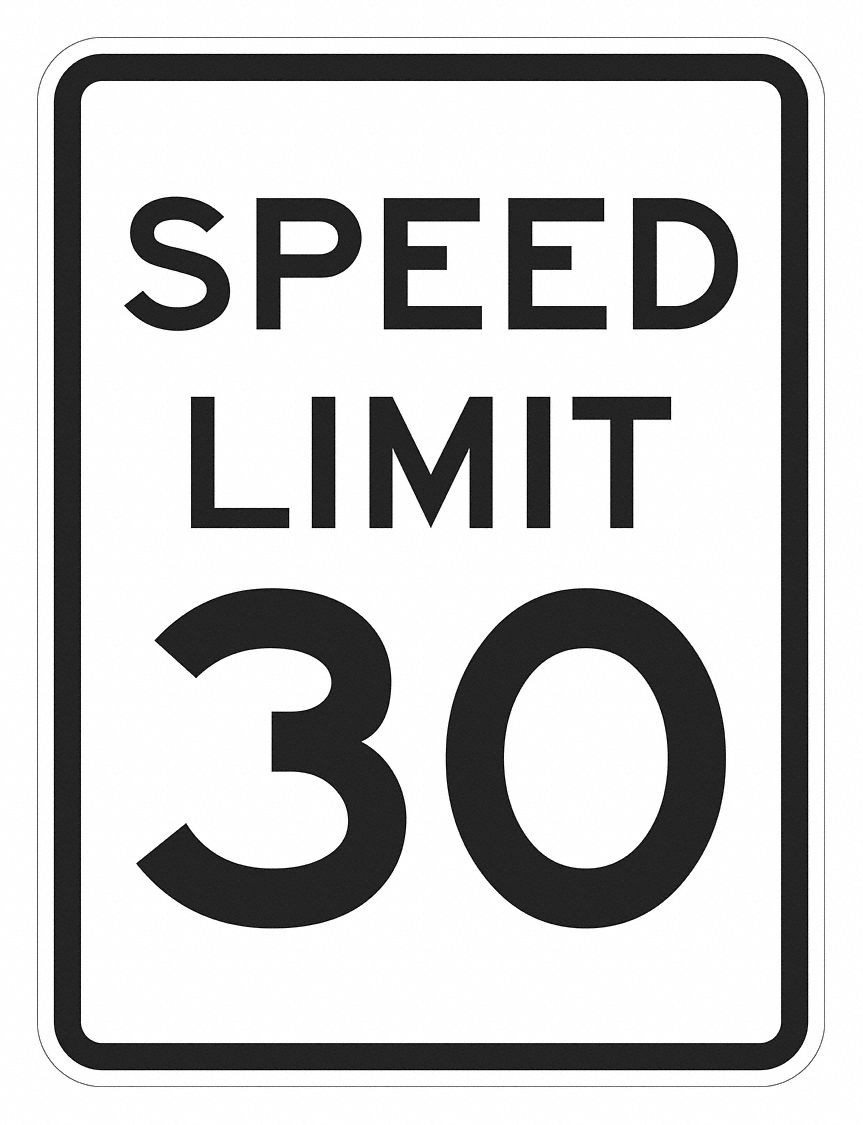 Traffic Sign: 24 in x 18 in Nominal Sign Size, Aluminum, 0.080 in Thick, R2-1 MUTCD, Engineer