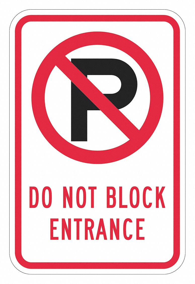 その他 USA Used No Parking Sign 18 in x 12 in Nominal Sign Size, Aluminum, No Parking Sign