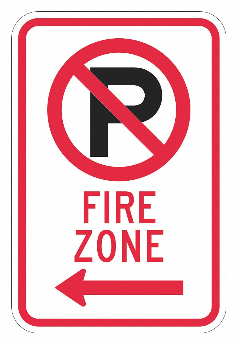 Parking Sign: 18 in x 12 in Nominal Sign Size, Aluminum, 0.063 in, High Intensity Prismatic, White