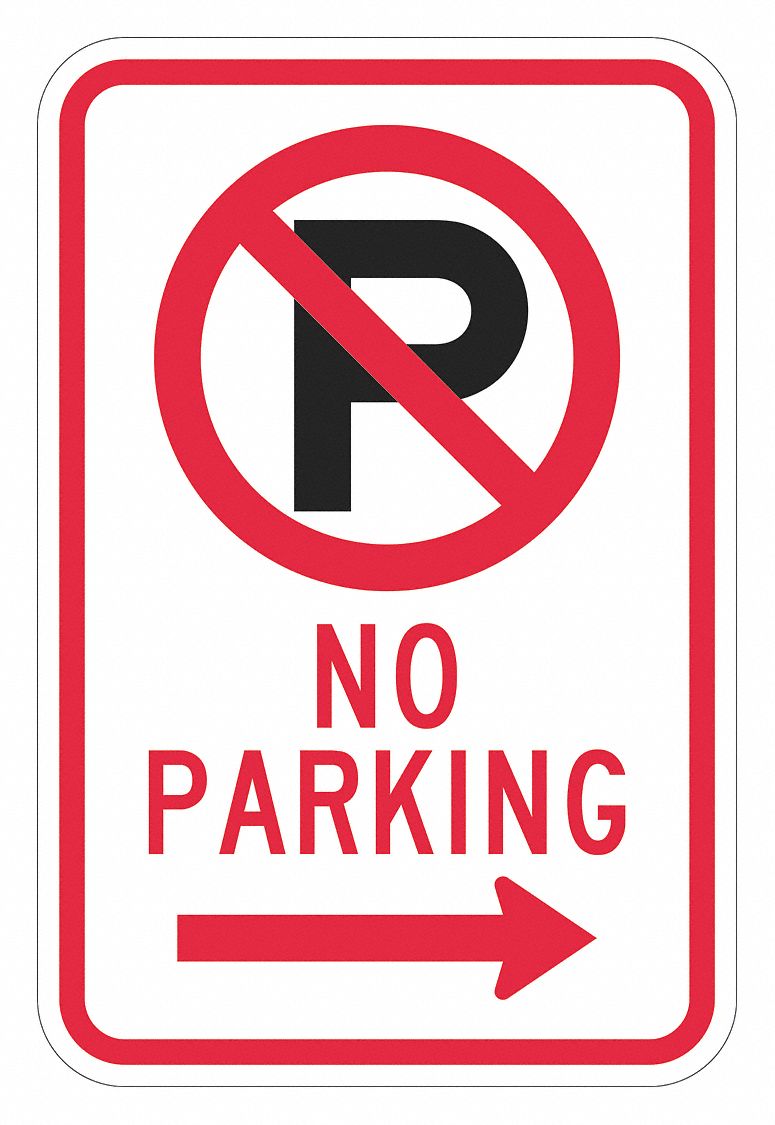 Parking Sign: 18 in x 12 in Nominal Sign Size, Aluminum, 0.063 in, High Intensity Prismatic