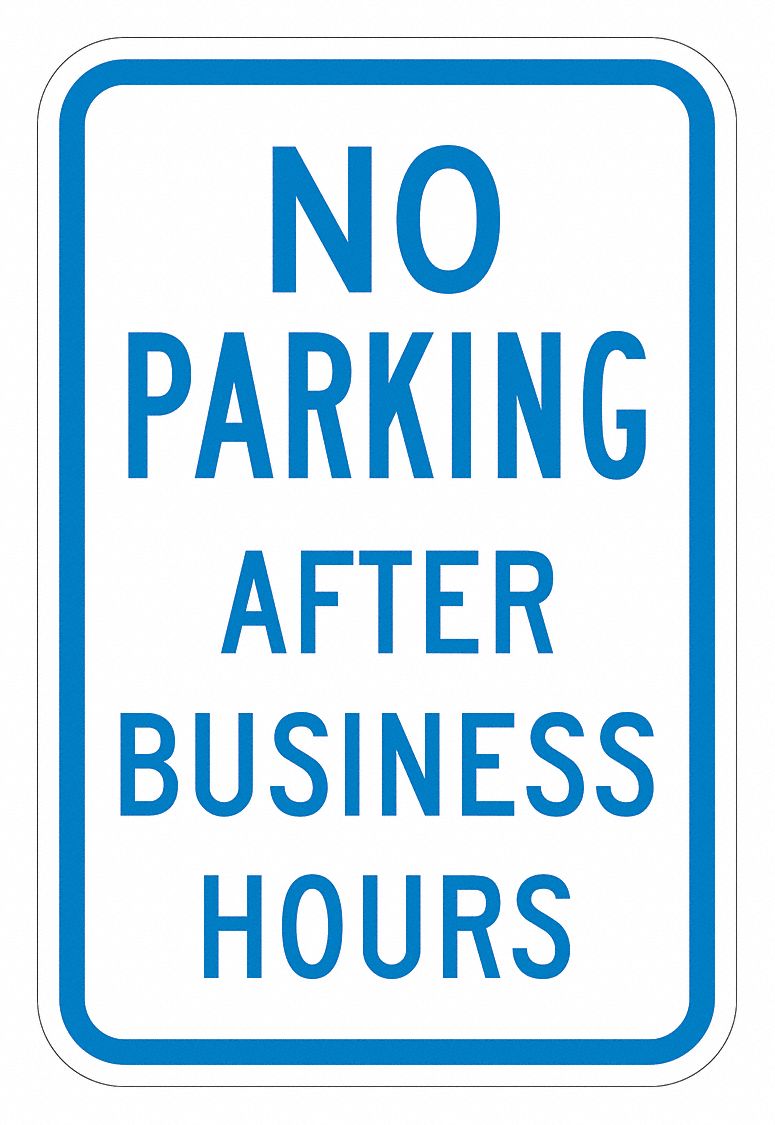 Parking Sign: 18 in x 12 in Nominal Sign Size, Aluminum, 0.063 in, High Intensity Prismatic
