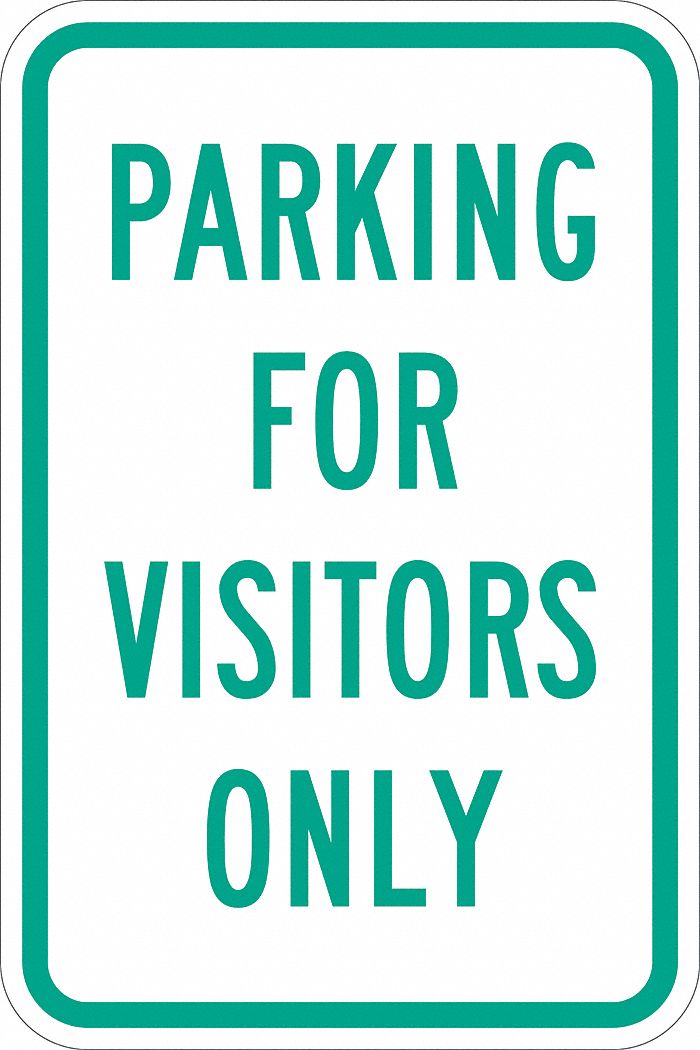 Parking Sign: 18 in x 12 in Nominal Sign Size, Aluminum, 0.063 in, Diamond