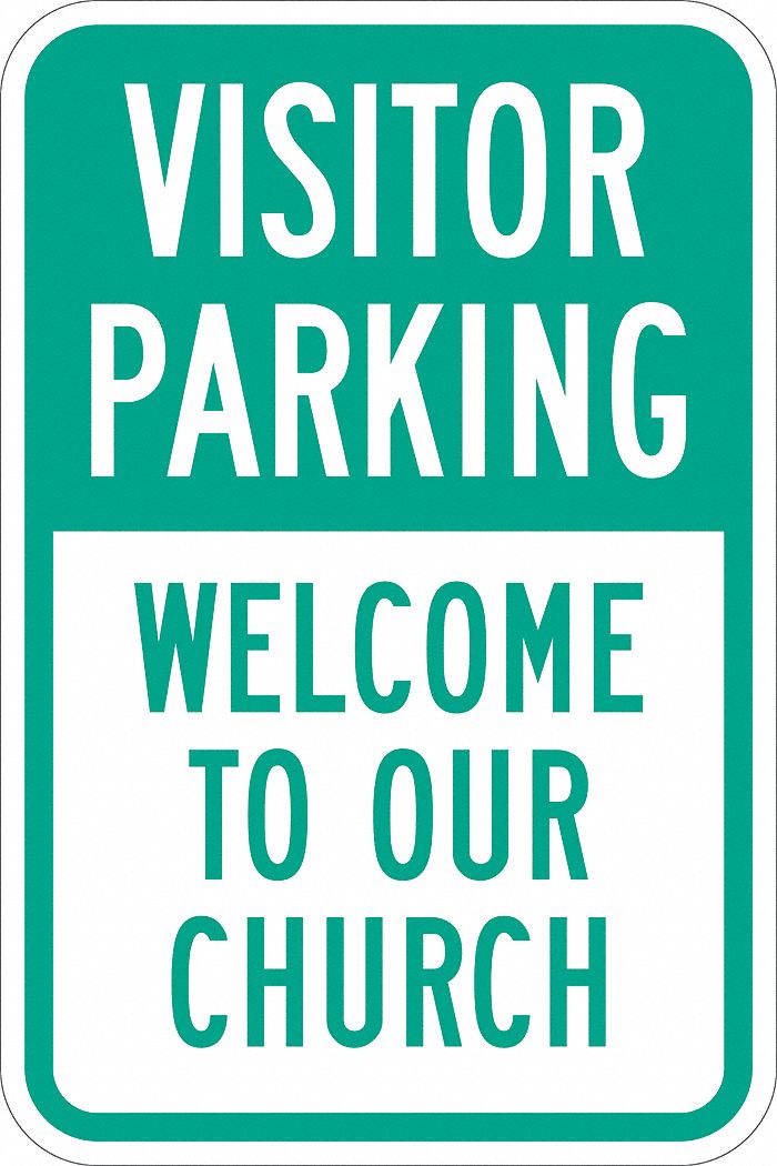 Facility Sign: 18 in x 12 in Nominal Sign Size, Aluminum, 0.063 in, Diamond, Green, White