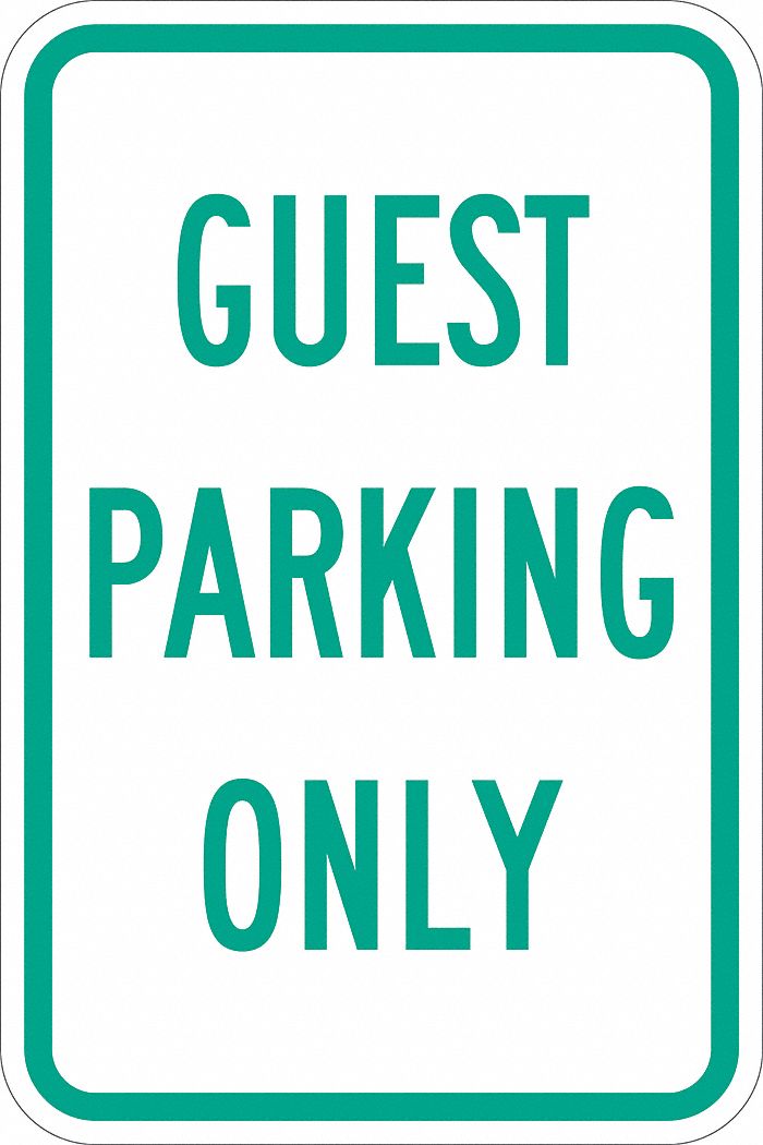 Parking Sign: 18 in x 12 in Nominal Sign Size, Aluminum, 0.063 in, High Intensity Prismatic
