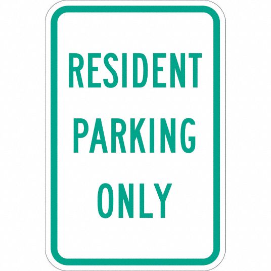 LYLE Parking Sign: 18 in x 12 in Nominal Sign Size, Aluminum, 0.063 in ...