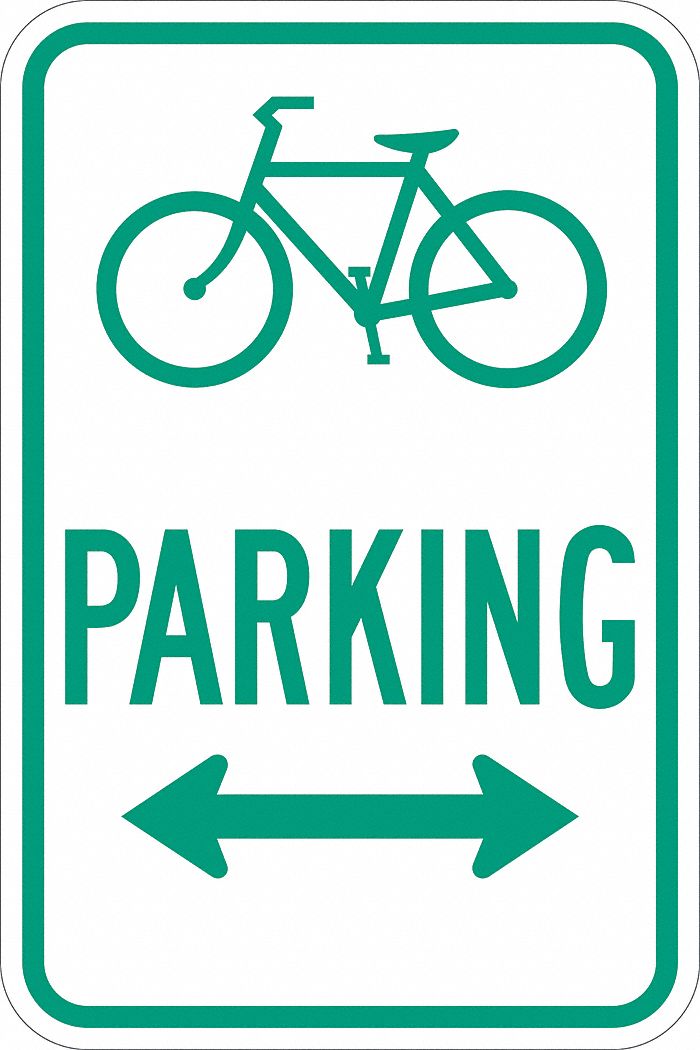 Parking Sign: 18 in x 12 in Nominal Sign Size, Aluminum, 0.063 in, D4-3D MUTCD, Diamond