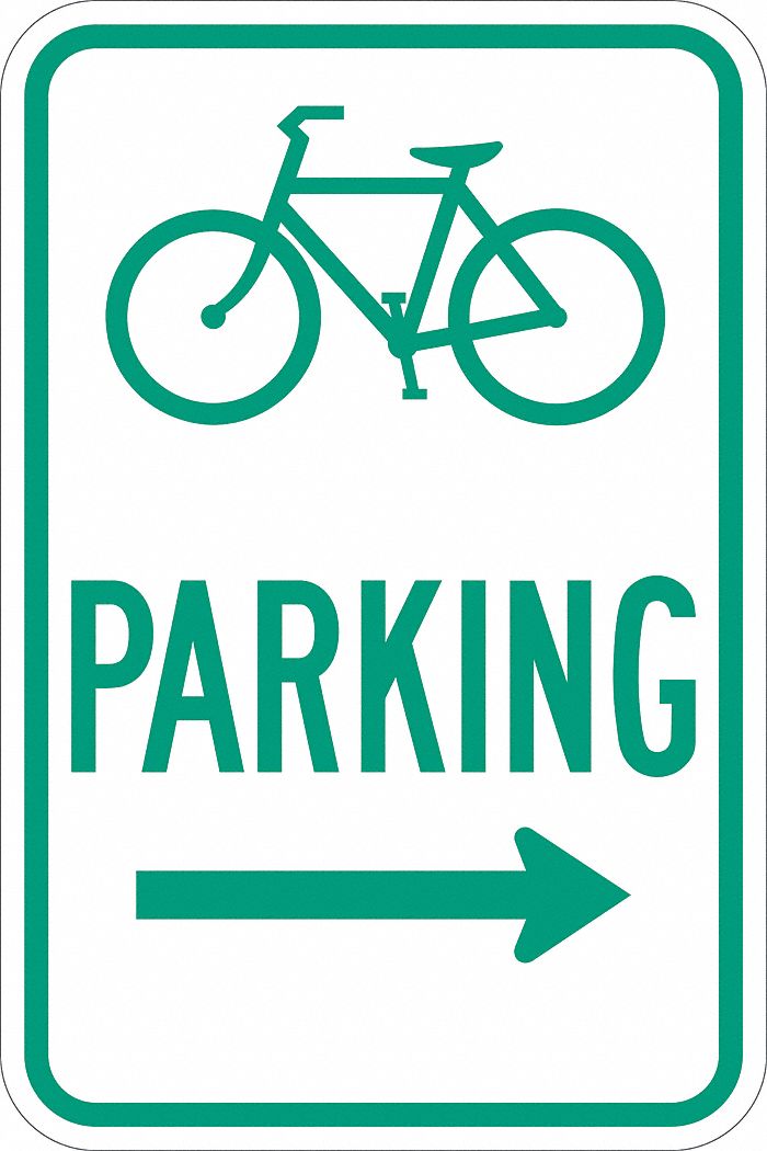 Parking Sign: 18 in x 12 in Nominal Sign Size, Aluminum, 0.063 in, D4-3R MUTCD, Diamond