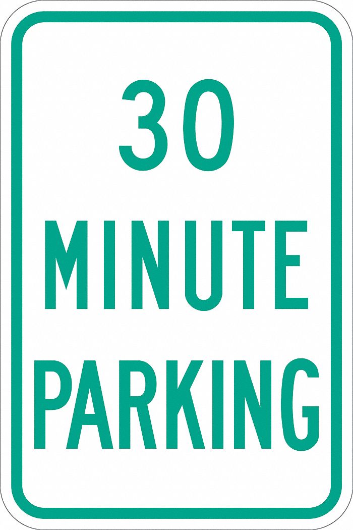 Parking Sign: 18 in x 12 in Nominal Sign Size, Aluminum, 0.063 in, R7-40 MUTCD, Diamond