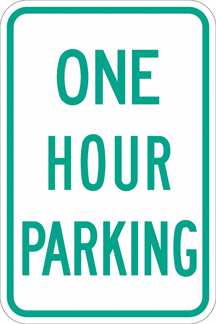 Parking Sign: 18 in x 12 in Nominal Sign Size, Aluminum, 0.063 in, R7-42 MUTCD, Diamond