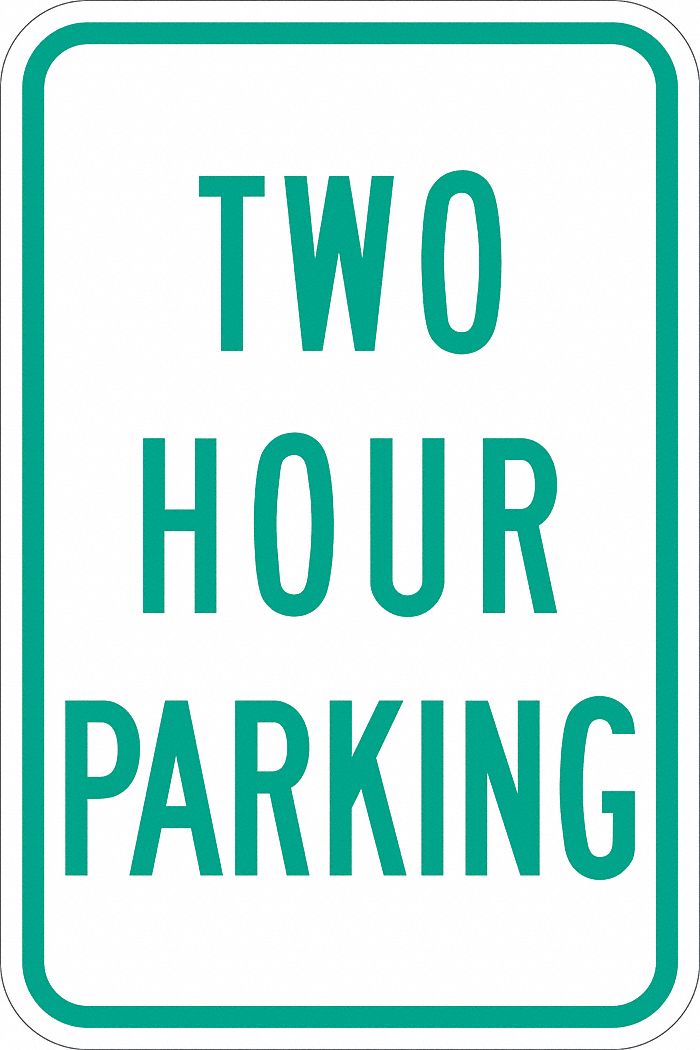 Parking Sign: 18 in x 12 in Nominal Sign Size, Aluminum, 0.063 in, R7-5 MUTCD, Engineer