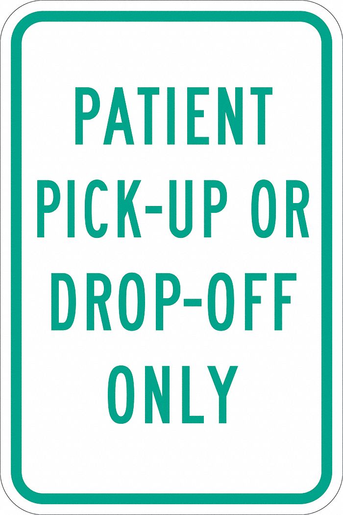 Parking Sign: 18 in x 12 in Nominal Sign Size, Aluminum, 0.063 in, Engineer, Green