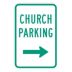 Church Parking Signs (With Right Arrow)