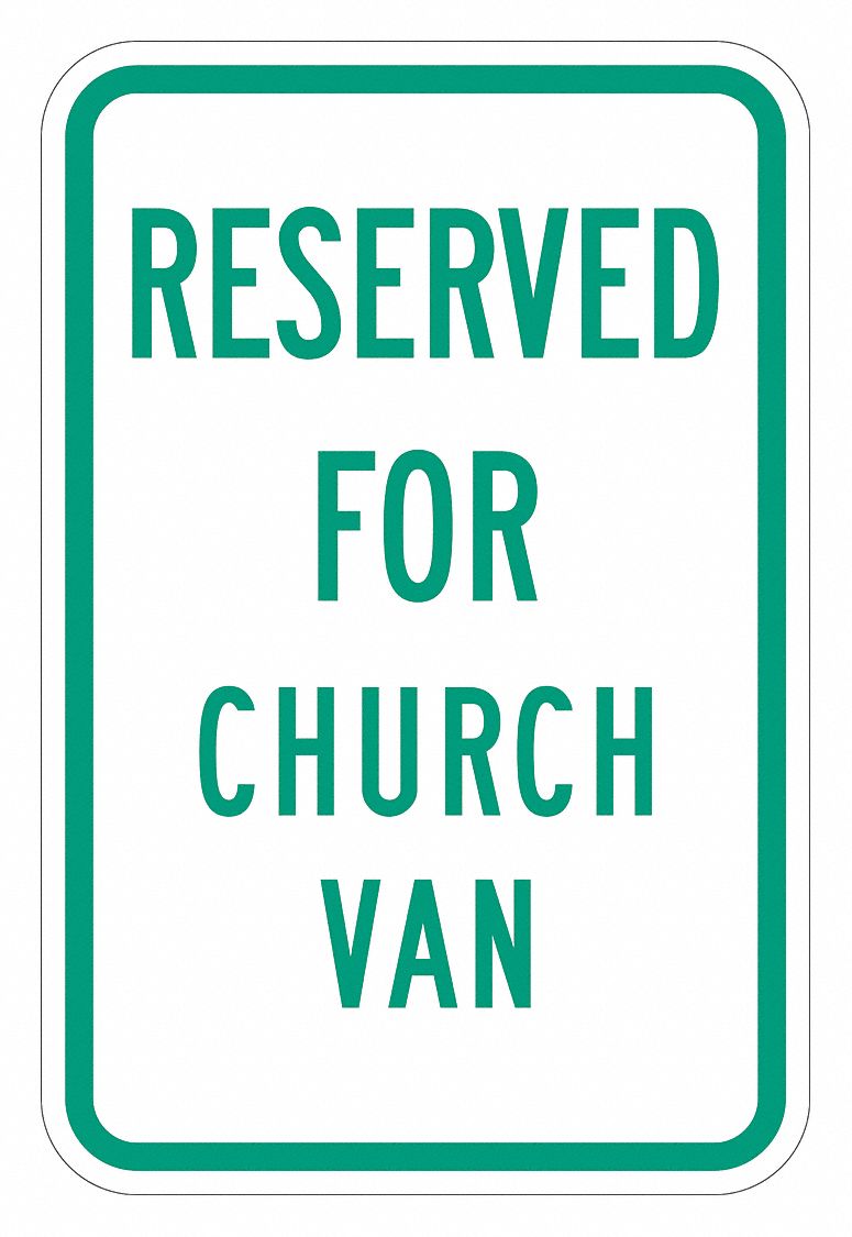 Parking Sign: 18 in x 12 in Nominal Sign Size, Aluminum, 0.063 in, High Intensity Prismatic, Green