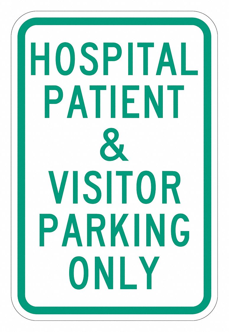 Parking Sign: 18 in x 12 in Nominal Sign Size, Aluminum, 0.063 in, High Intensity Prismatic