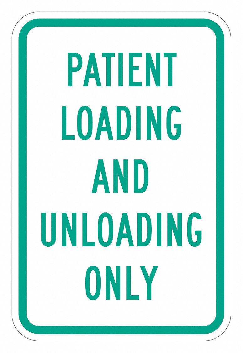 Parking Sign: 18 in x 12 in Nominal Sign Size, Aluminum, 0.063 in, High Intensity Prismatic, Green