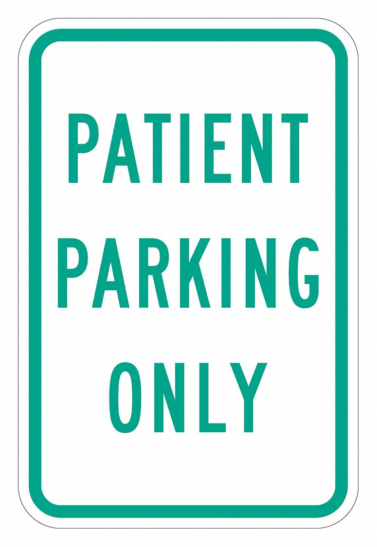 Parking Sign: 18 in x 12 in Nominal Sign Size, Aluminum, 0.063 in, High Intensity Prismatic