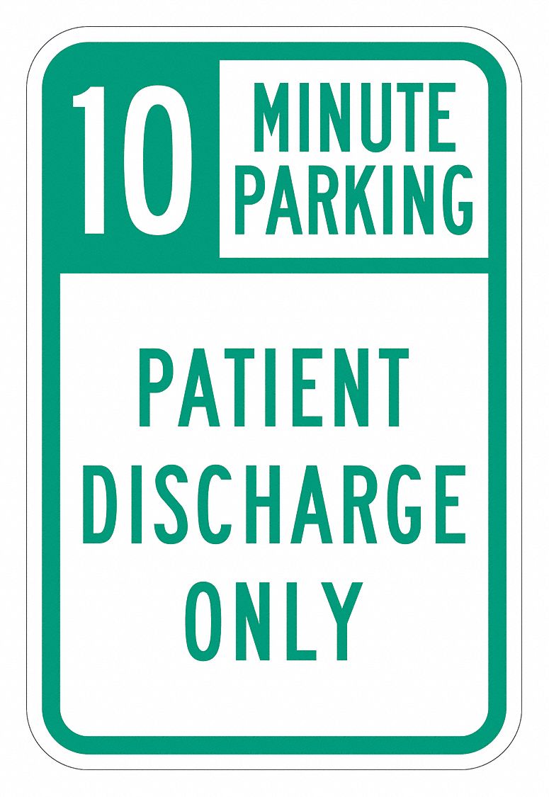 Parking Sign: 18 in x 12 in Nominal Sign Size, Aluminum, 0.063 in, High Intensity Prismatic
