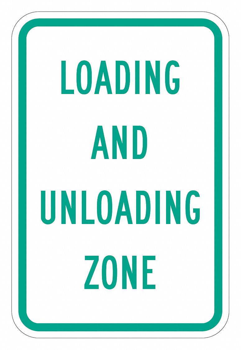 LYLE Loading & Unloading Zone No Parking Sign, Sign Legend Loading And ...