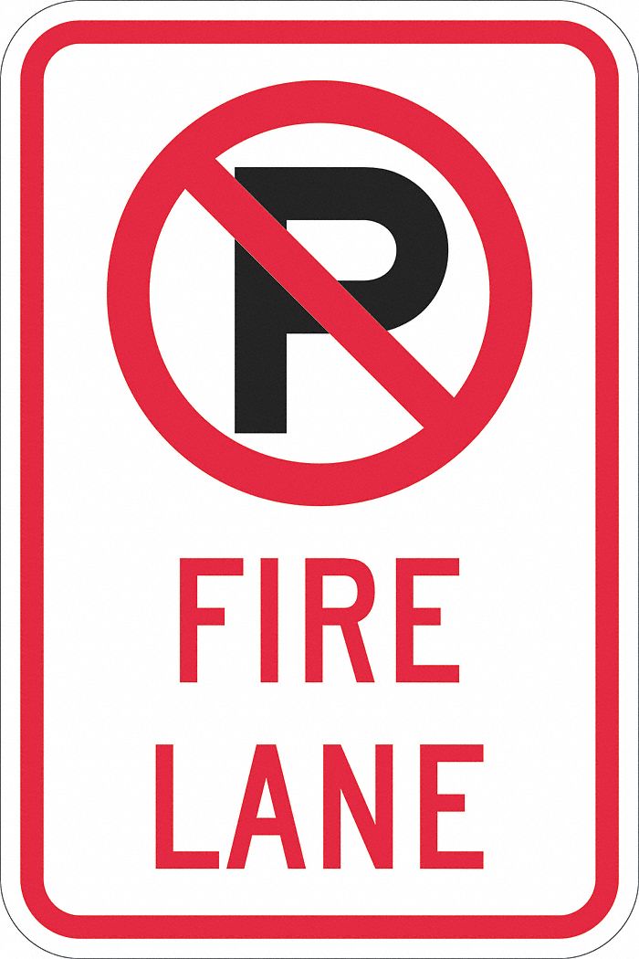 No Parking Sign: 18 in x 12 in Nominal Sign Size, Aluminum, 0.063 in, R7-2 MUTCD, Diamond