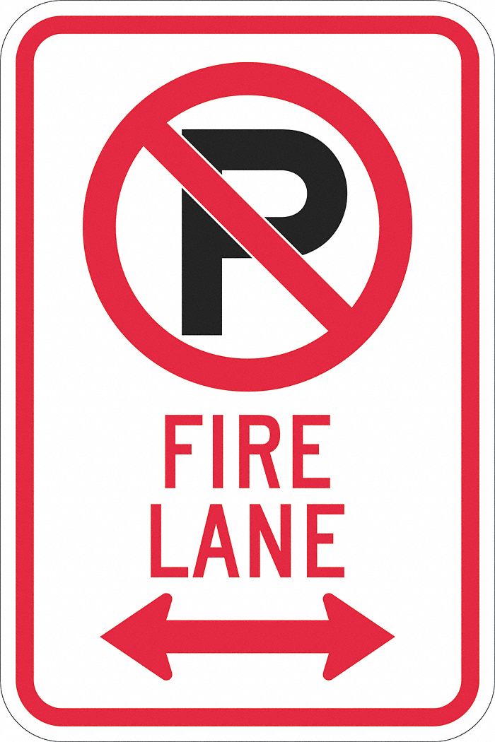 No Parking Sign: 18 in x 12 in Nominal Sign Size, Aluminum, 0.063 in, R7-94 MUTCD, Diamond