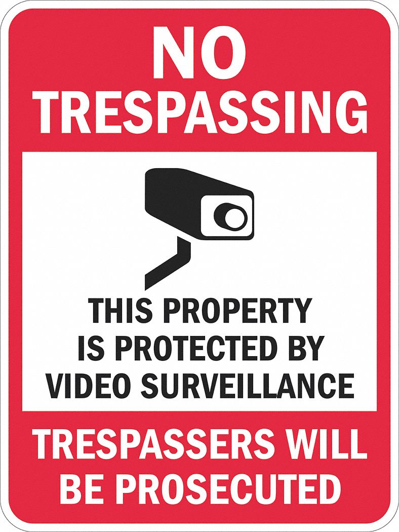 Reflective No Trespassing Sign: Aluminum, Mounting Holes Sign Mounting, Engineer Grade