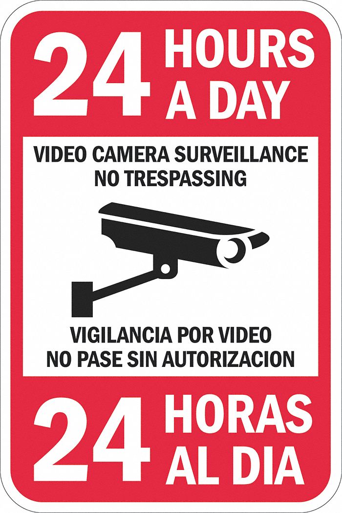 Facility Sign: Aluminum, Mounting Holes Sign Mounting, 18 in x 12 in Nominal Sign Size, No Header
