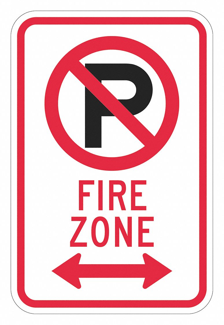 Parking Sign: 18 in x 12 in Nominal Sign Size, Aluminum, 0.063 in, High Intensity Prismatic, White