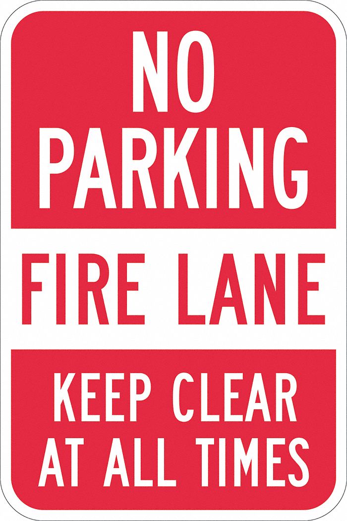 No Parking Sign: 18 in x 12 in Nominal Sign Size, Aluminum, 0.063 in, Diamond